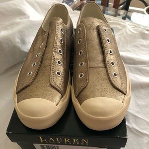 Ralph Lauren gold sneakers